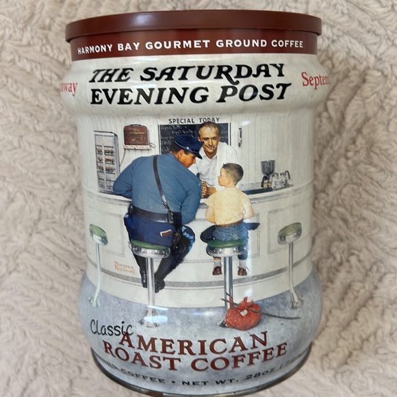 Vintage Harmony Bay Gourmet Ground Coffee Tin limited ed empty Norman Rockwell - Picture 11 of 16